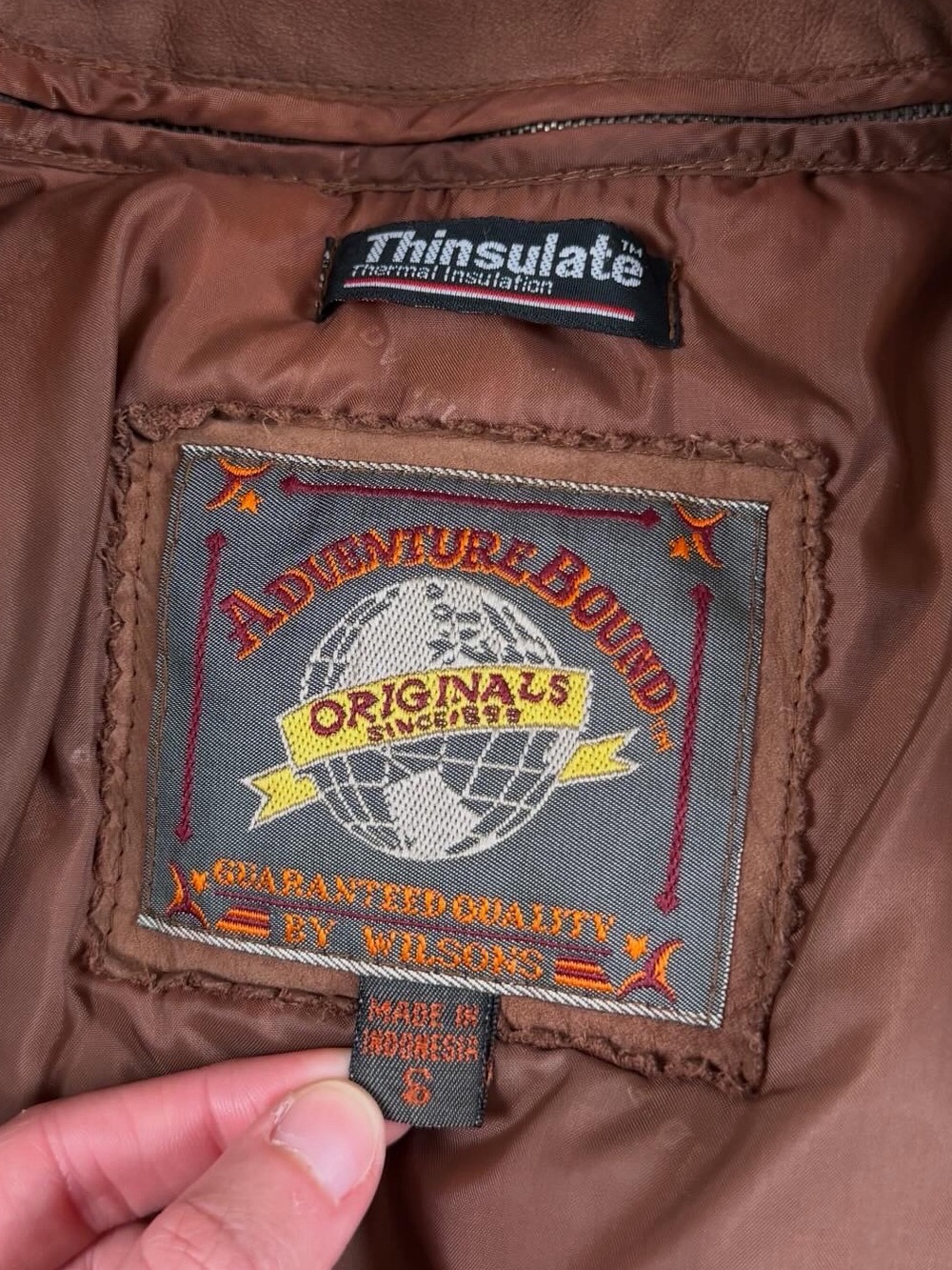 Vintage Wilsons Adventure Bound Brown Leather Pilot Bomber Jacket Women’s Small - Picture 8 of 11